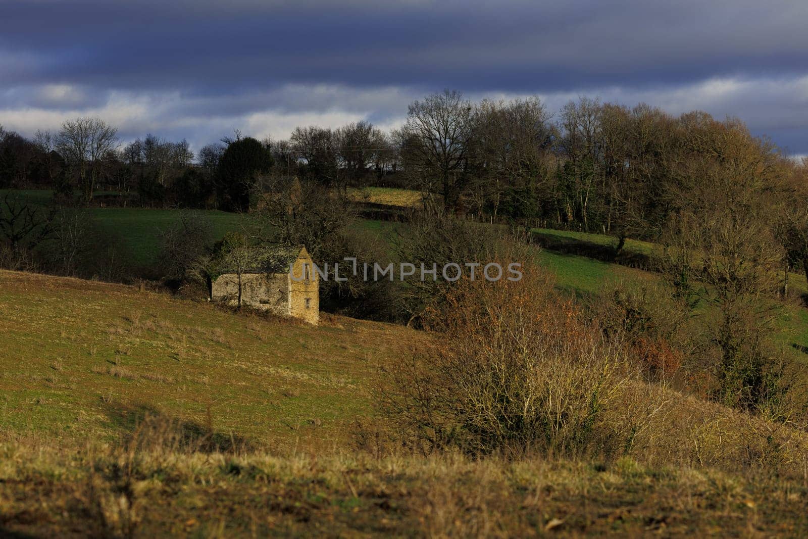 Small house on the hill countryside