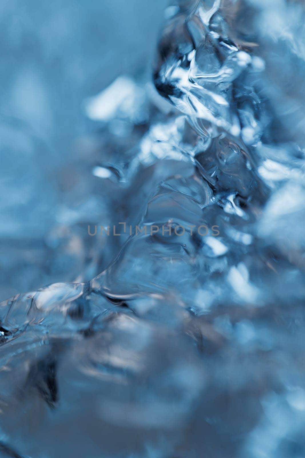 Cold ice in closeup macro view