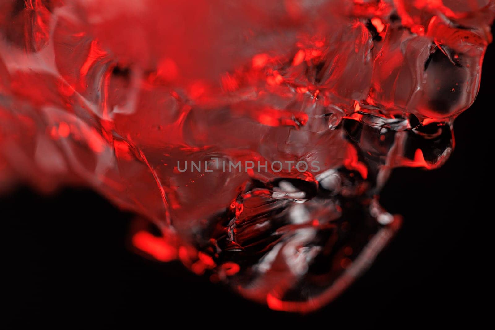 Red ice in closeup macro view