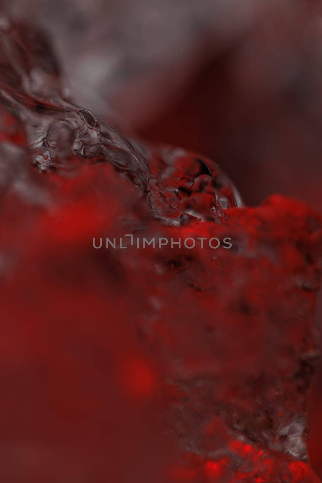 Red ice in closeup macro view