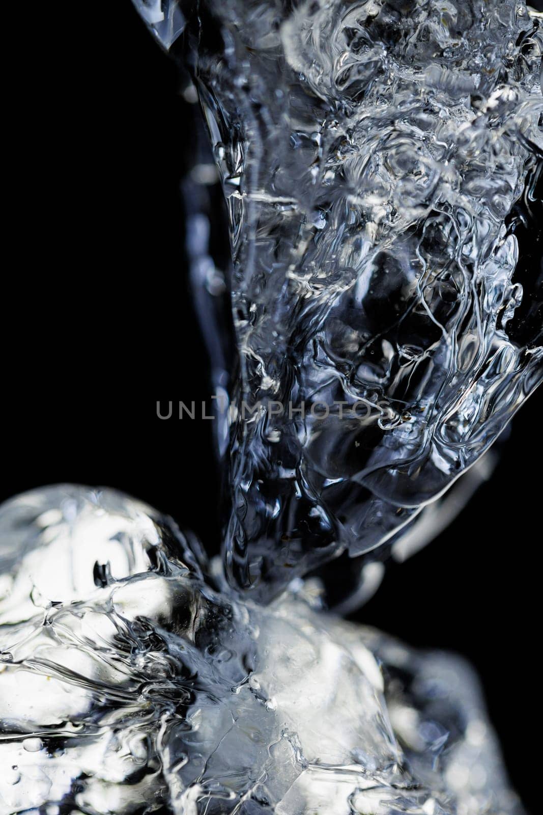 Cold ice in closeup macro view