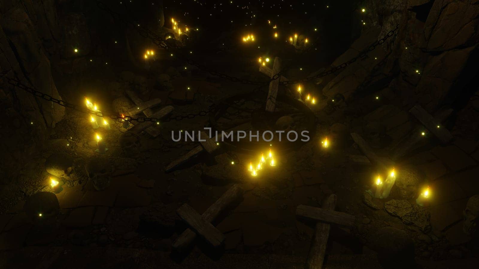 3D illustration Background for advertising and wallpaper in scary  and horror scene. 3D rendering in decorative concept.