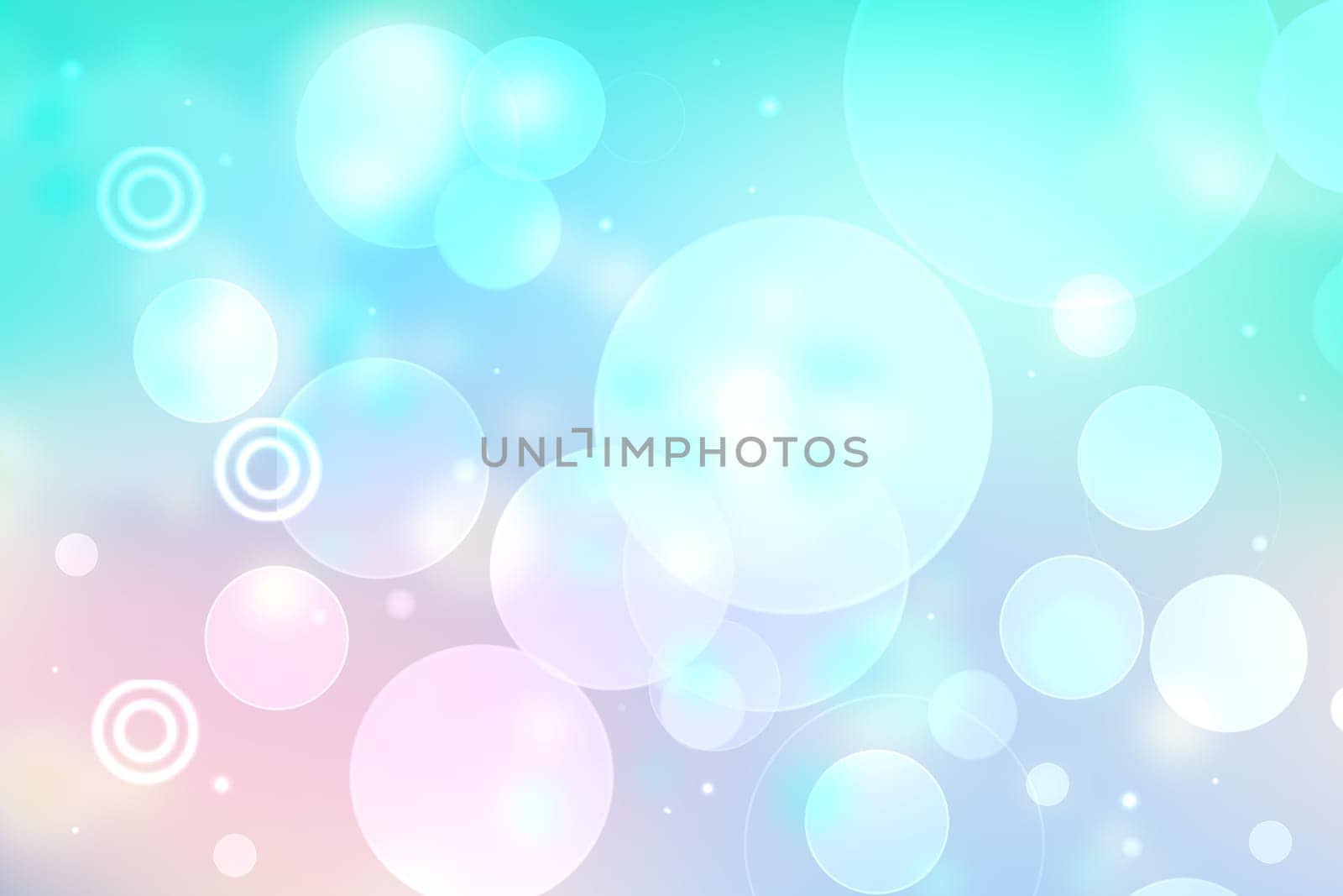 Abstract blurred fresh vivid spring summer light delicate pastel blue turquoise pink bokeh background texture with bright circular soft color lights and stars. Card concept. Beautiful backdrop illustration.