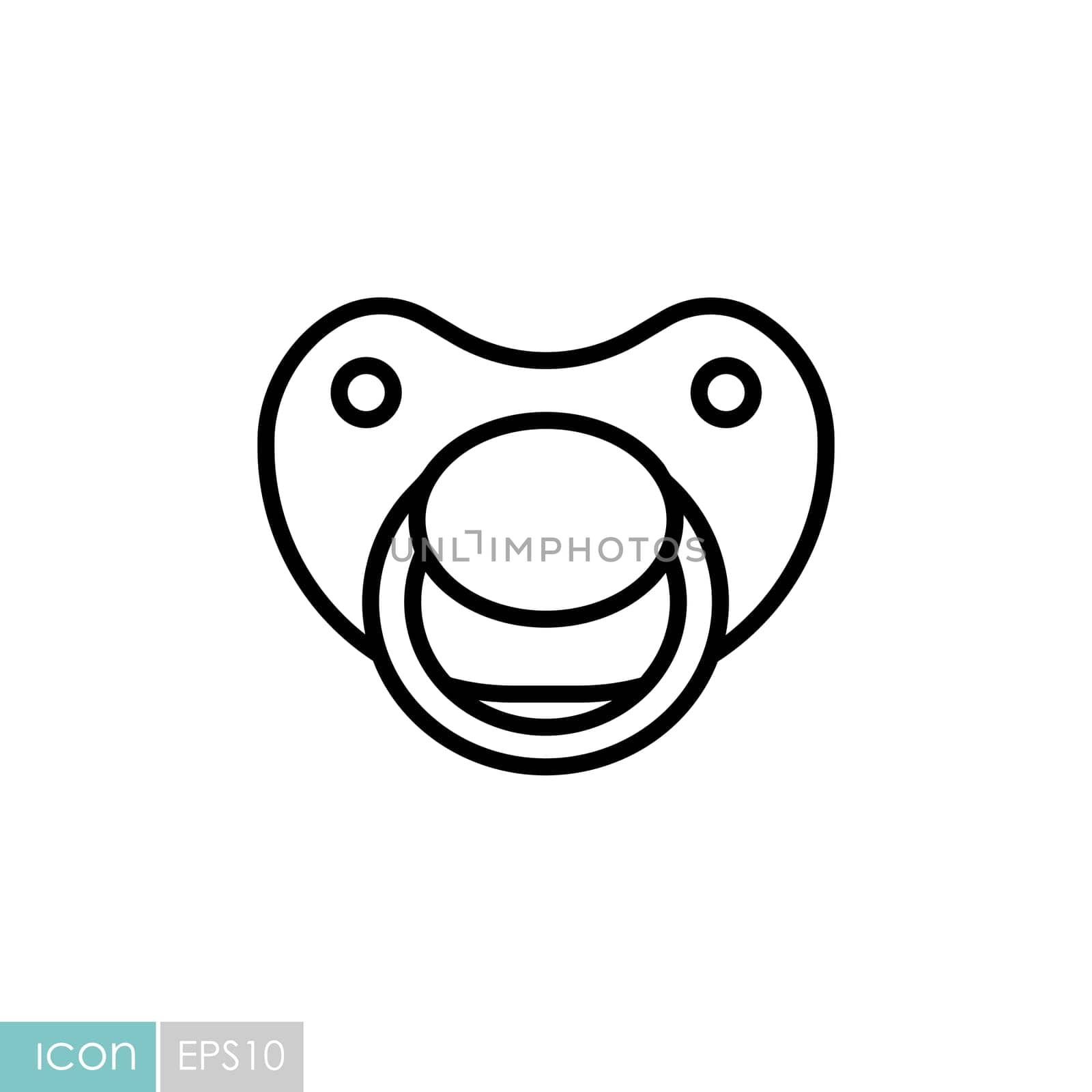 Baby dummy teat vector icon. Graph symbol for children and newborn babies web site and apps design, logo, app, UI