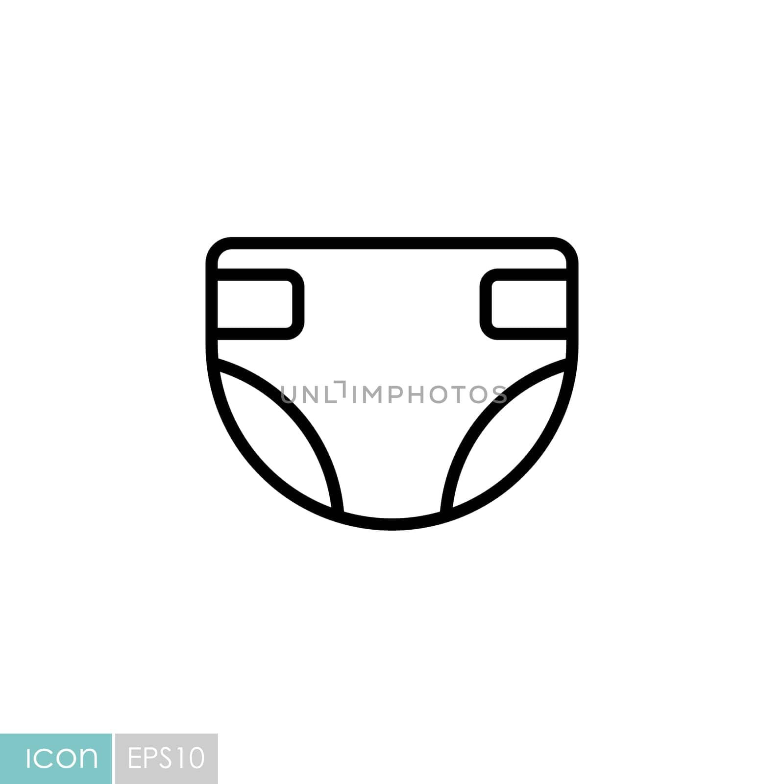Diaper design vector isolated icon. Graph symbol for children and newborn babies web site and apps design, logo, app, UI