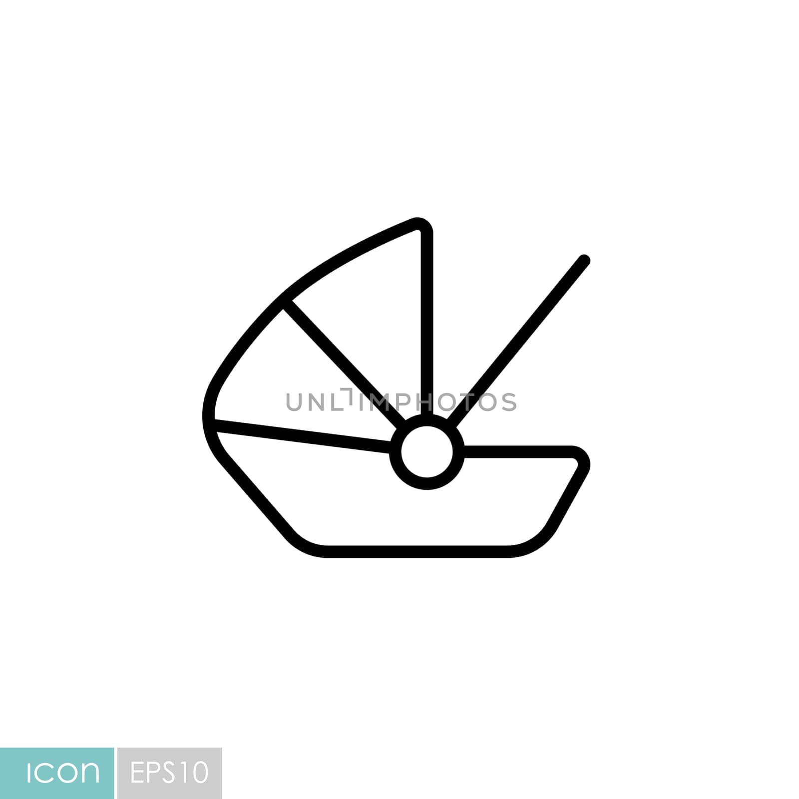 Carrycot baby vector isolated icon. Graph symbol for children and newborn babies web site and apps design, logo, app, UI