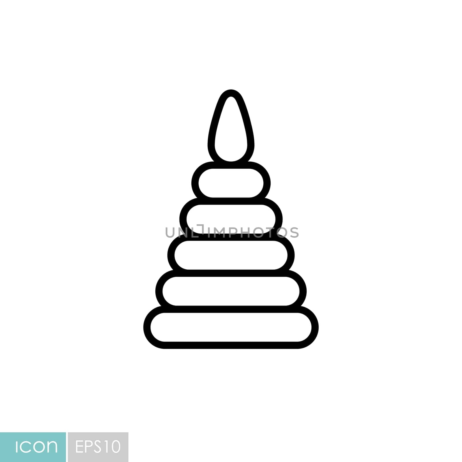 Pyramid toy vector isolated icon. Graph symbol for children and newborn babies web site and apps design, logo, app, UI