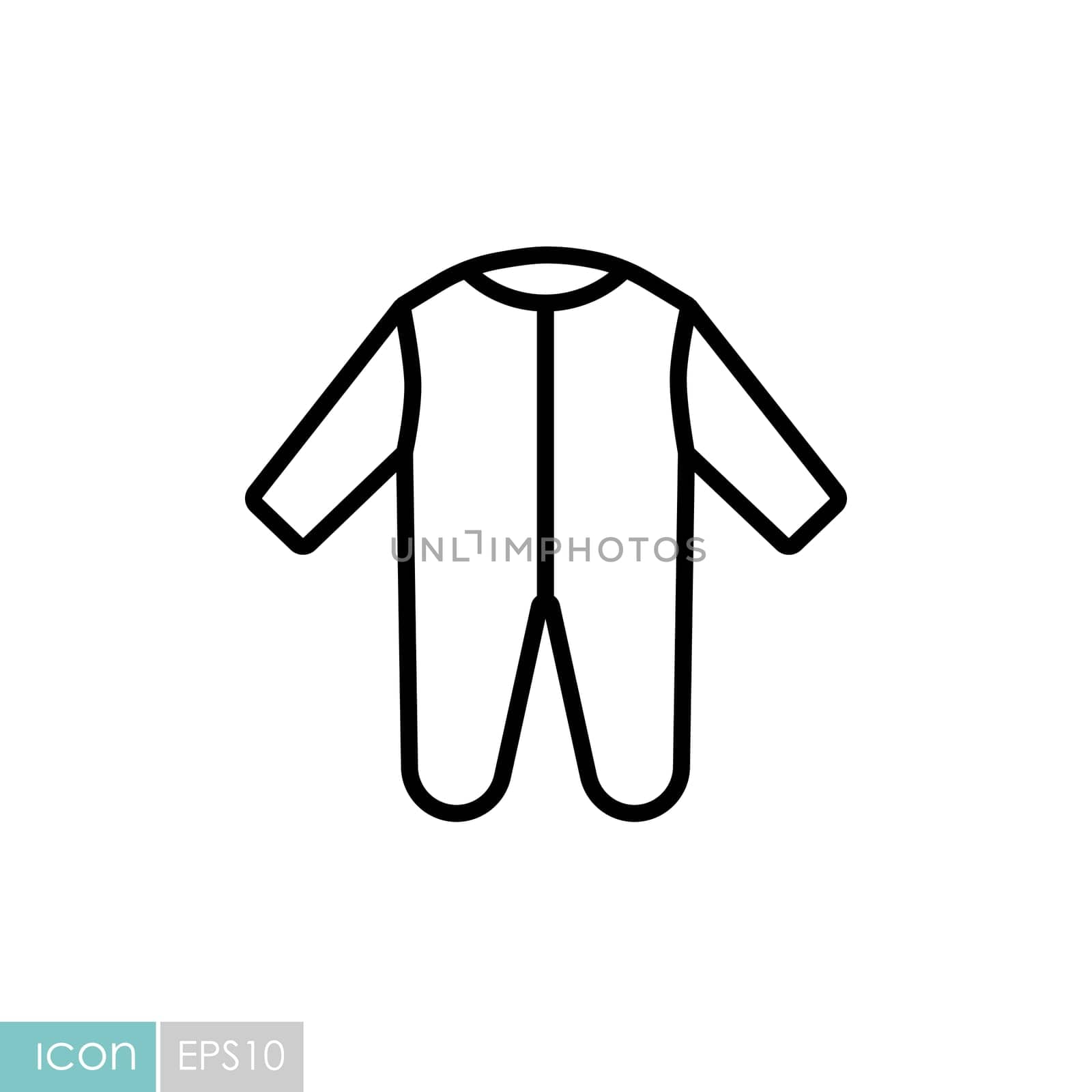 Baby bodysuit vector icon. Baby Romper. Graph symbol for children and newborn babies web site and apps design, logo, app, UI