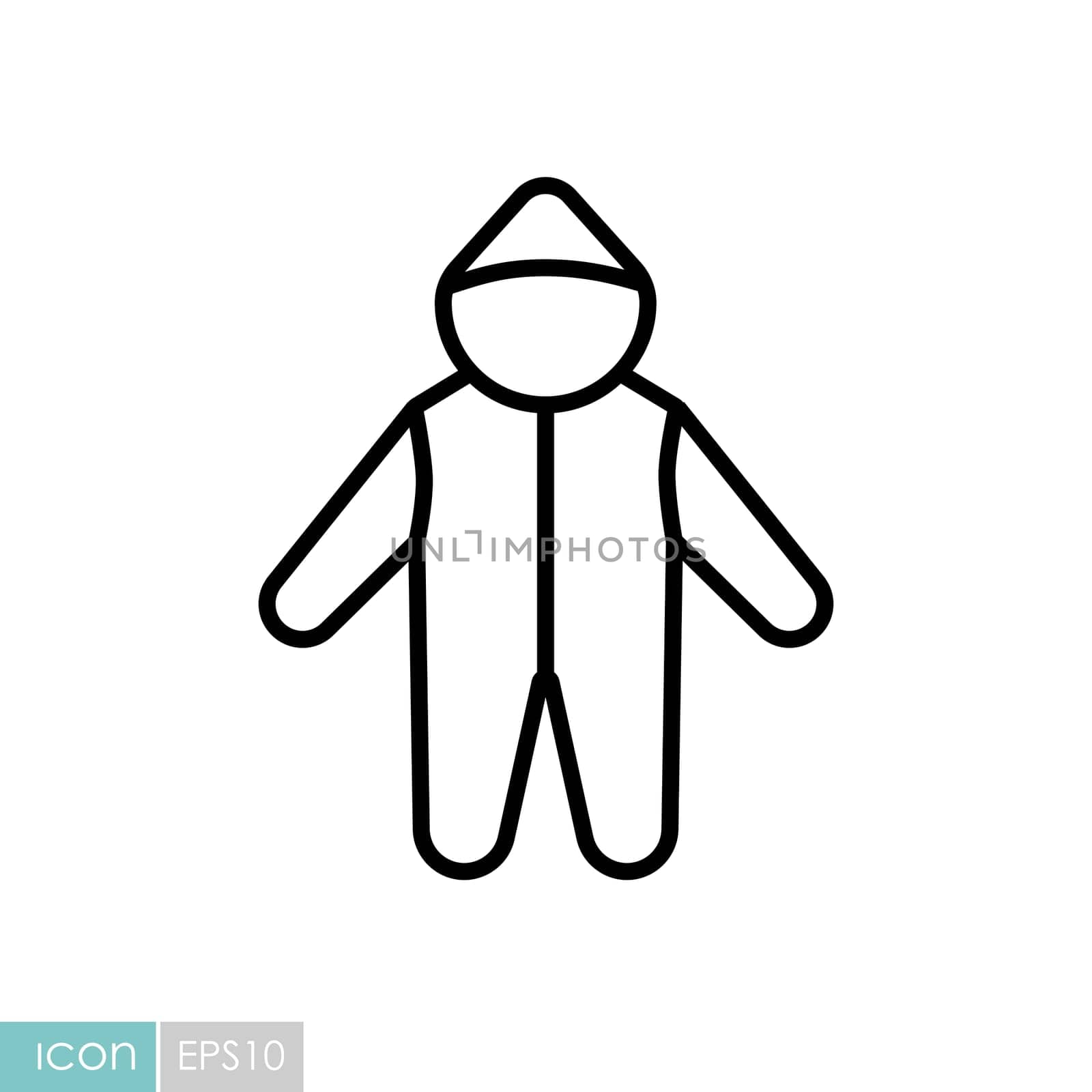 Baby bodysuit vector icon. Baby Romper. Graph symbol for children and newborn babies web site and apps design, logo, app, UI