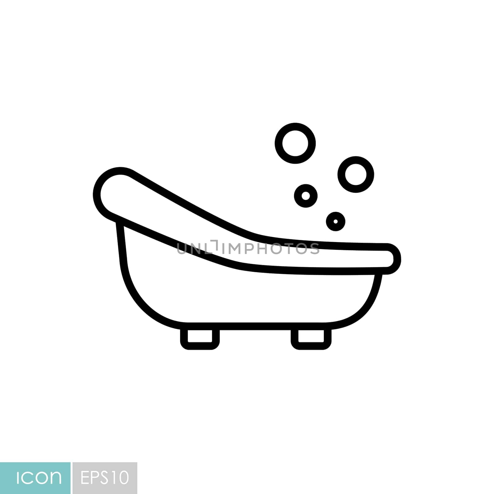 Cute litte baby bath vector icon. Graph symbol for children and newborn babies web site and apps design, logo, app, UI