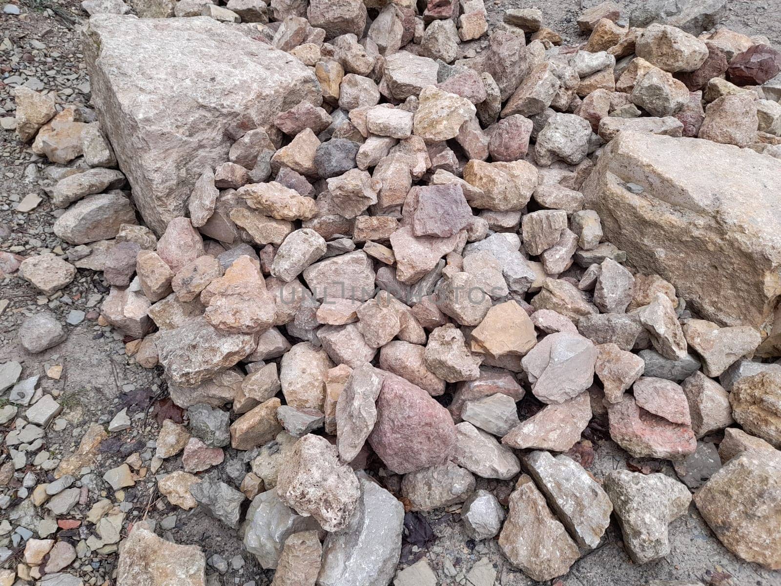 Cairn of cobblestones for the rock garden or a natural stone wall