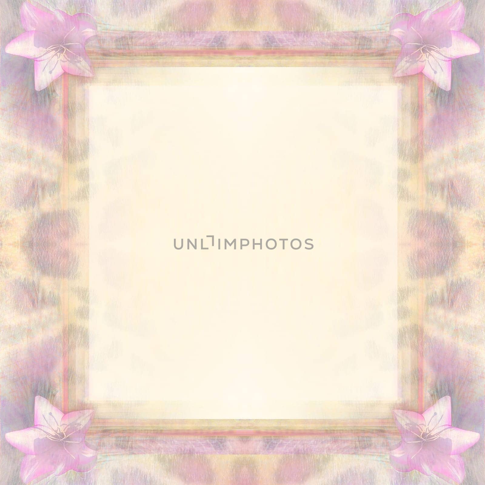 Vintage Frame For Congratulation with beautiful pink flowers and the leopard print
