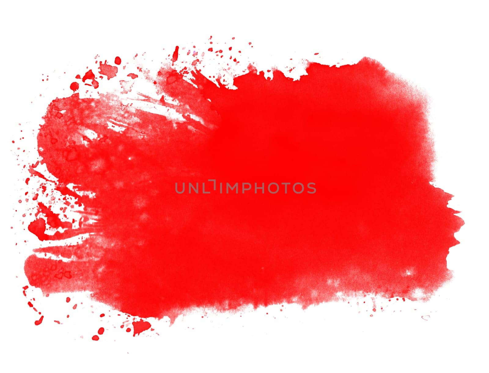 Red watercolour background made with paintbrush