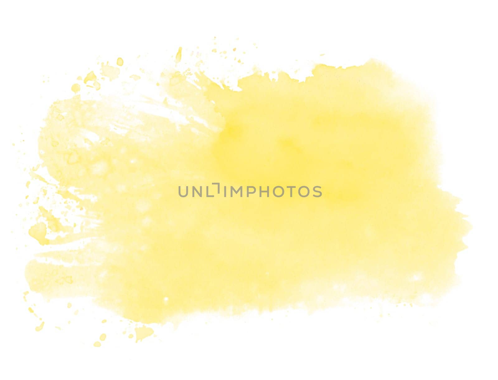 Yellow watercolour background made with paintbrush