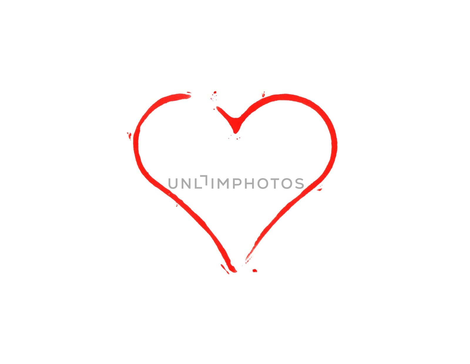 Hand drawn red heart - Love or Valentines Day