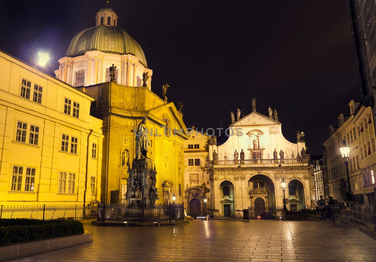 Statue of Charles IV at night, Prague, Czech Republic