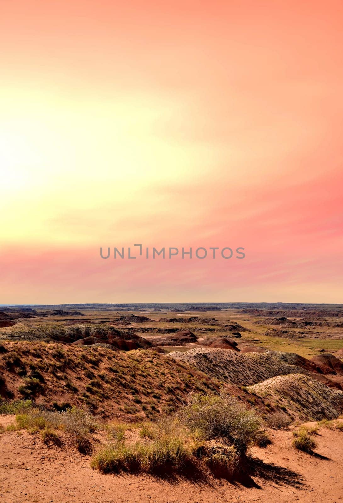 Vibrant colors of the Painted Desert in Arizona