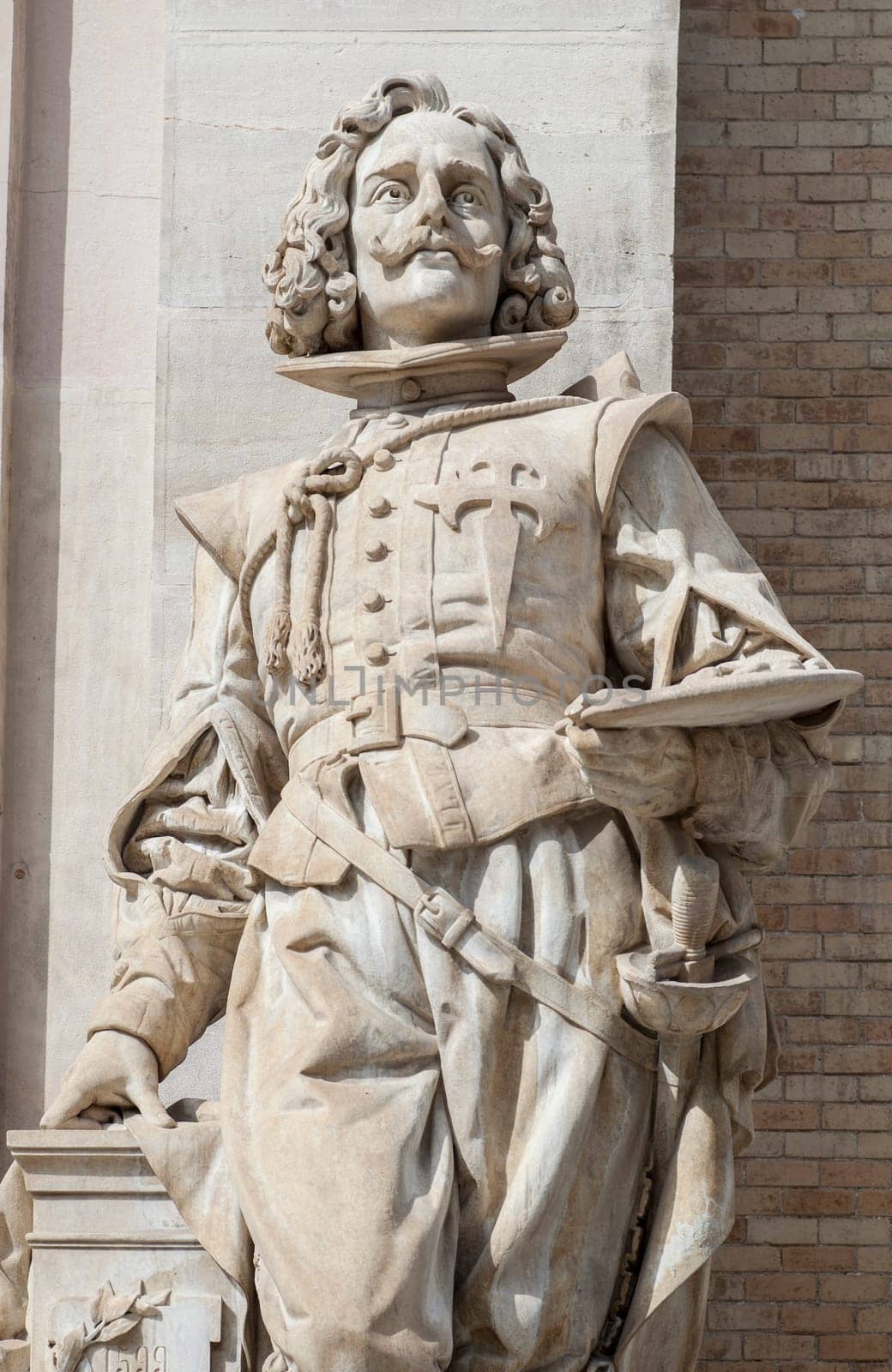 Madrid, Spain - March 6th, 2021: Diego Velazquez painter statue. National Archaelogical Museum of Spain, Madrid. 17th Century greatest spanish painter