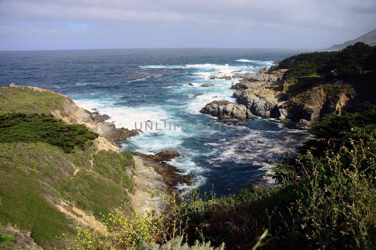 Cool and foggy morning at Big Sur California