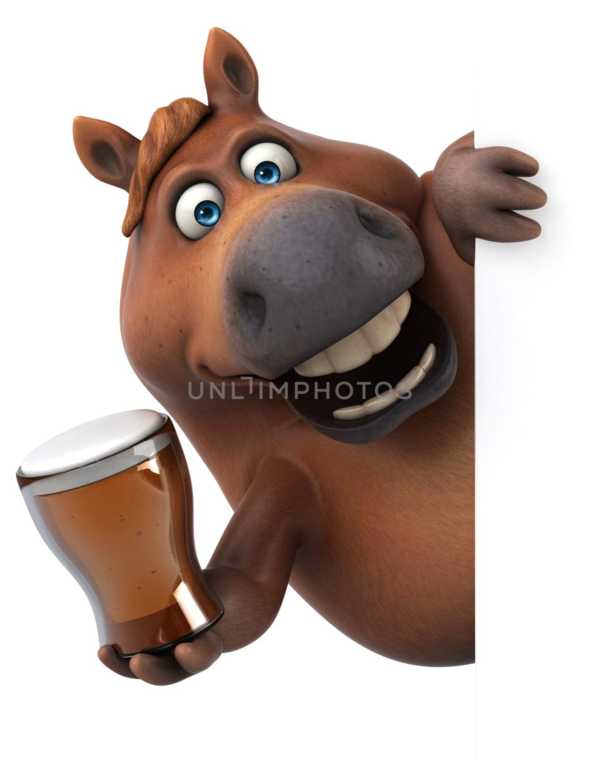 Fun horse - 3D Illustration
