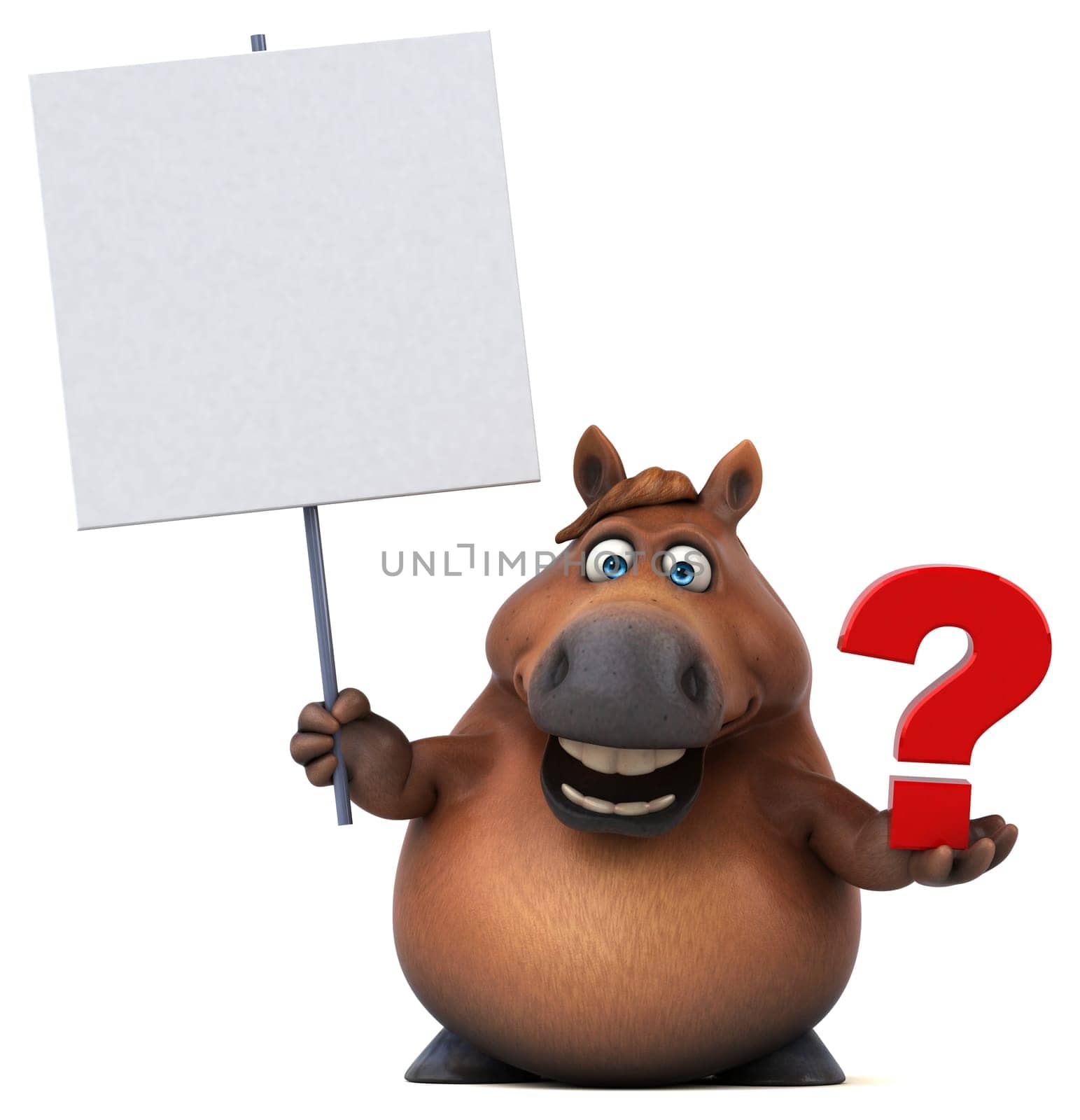 Fun horse - 3D Illustration