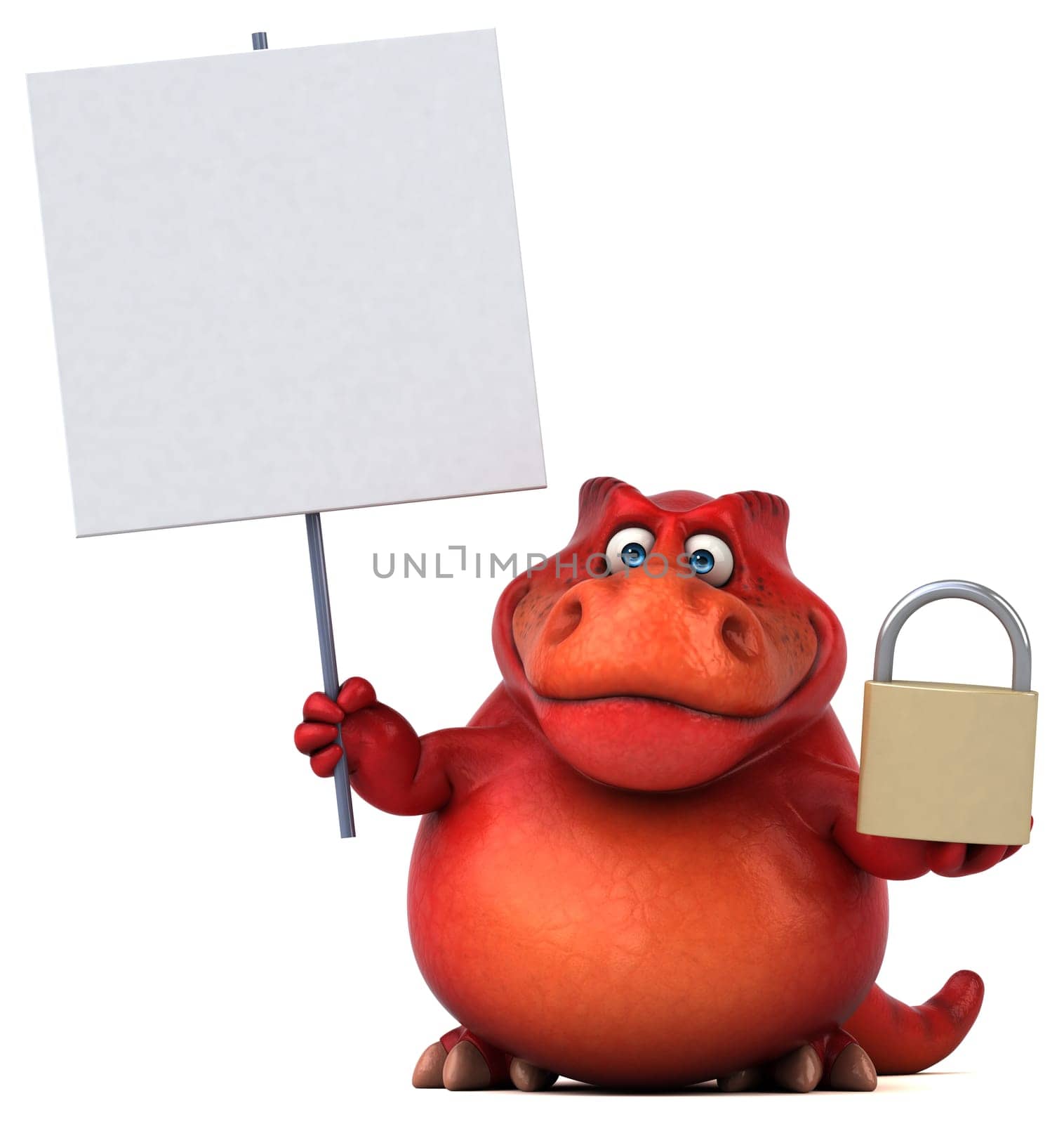 Fun dinosaur - 3D Illustration