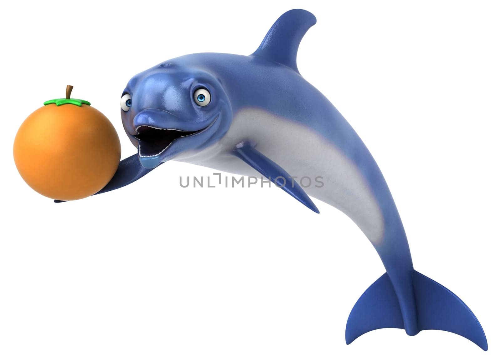 Fun dolphin - 3D Illustration