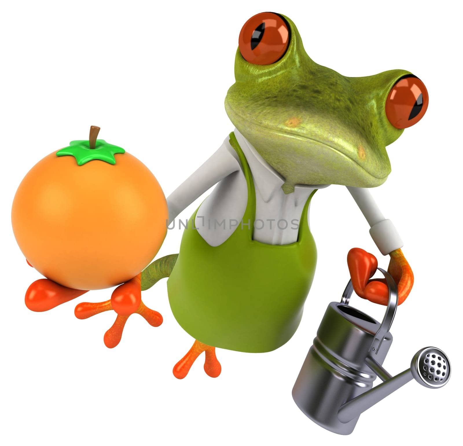 Fun frog gardener - 3D Illustration