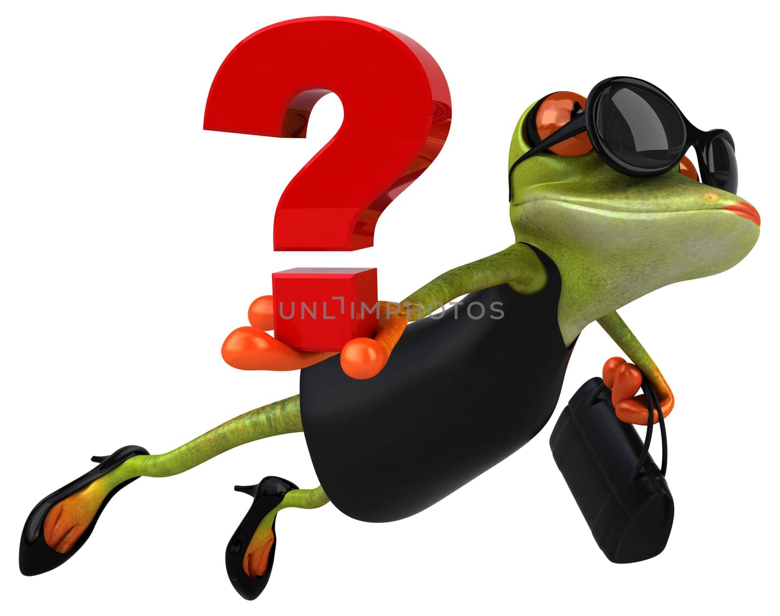 Fun frog - 3D Illustration