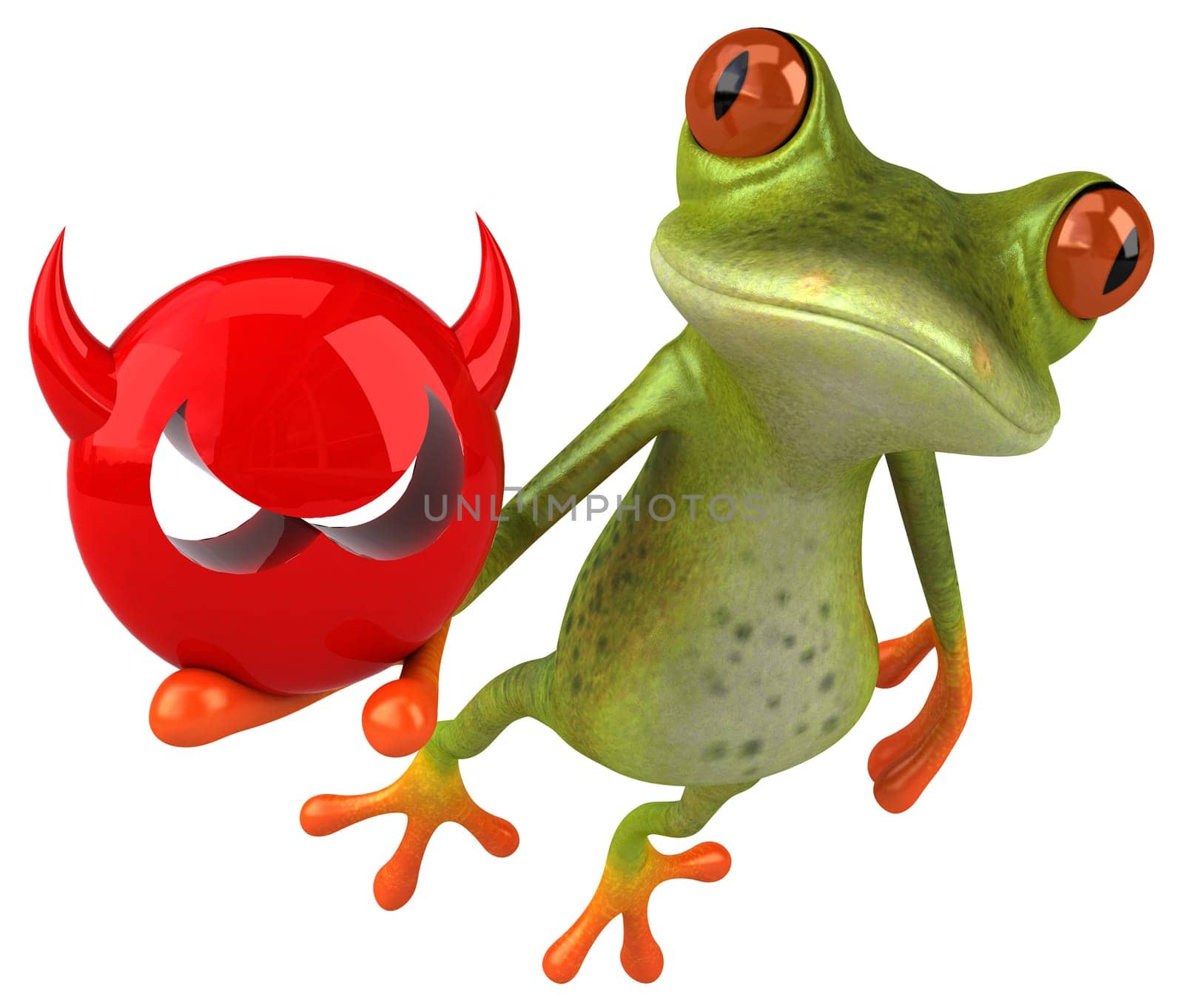 Fun frog - 3D Illustration
