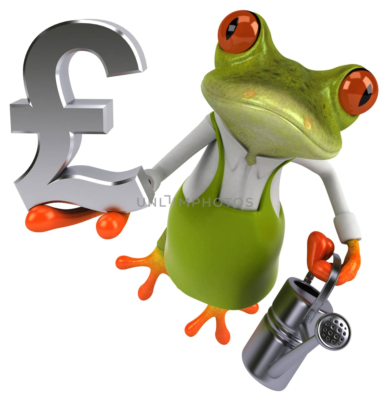Fun frog gardener - 3D Illustration