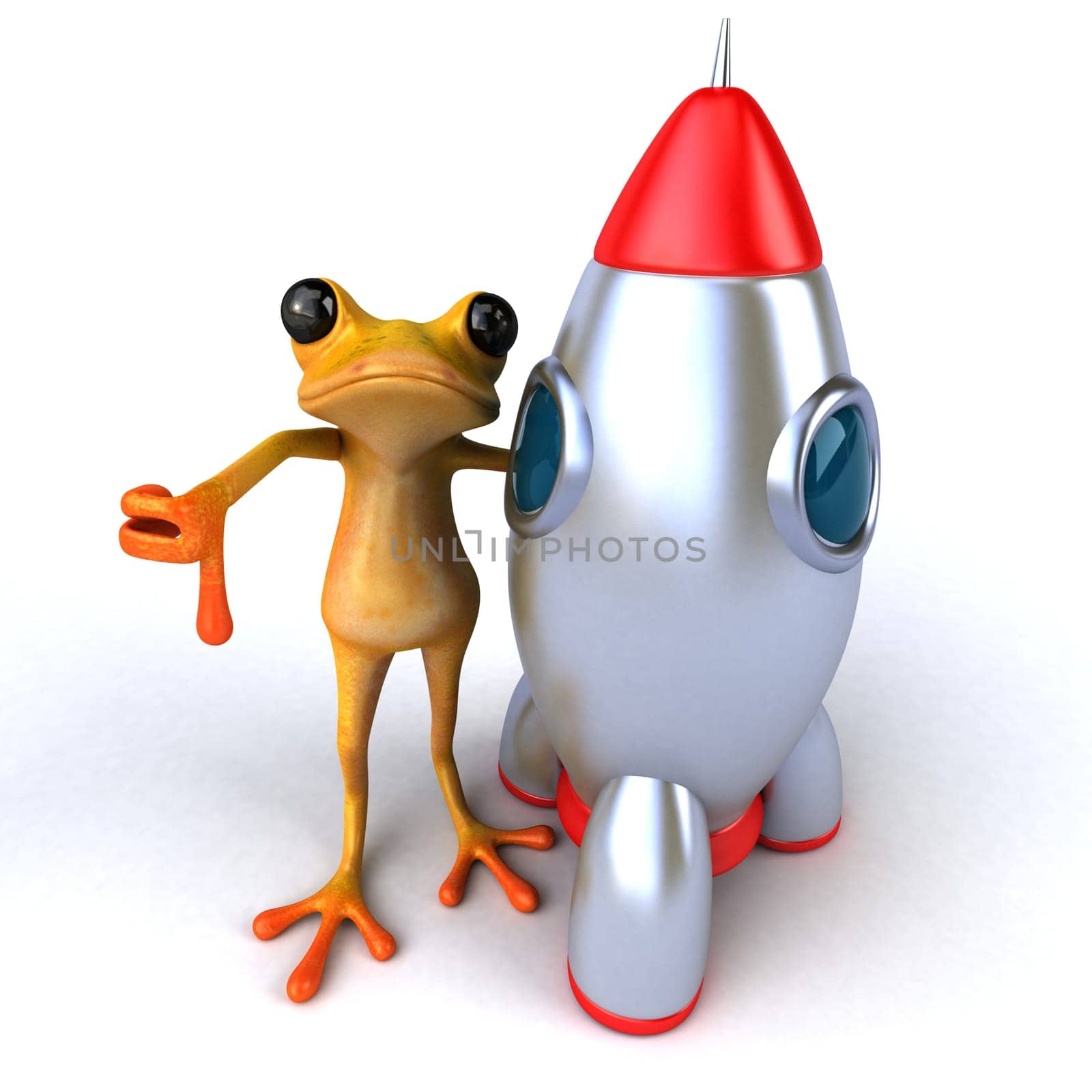 Fun frog- 3D Illustration