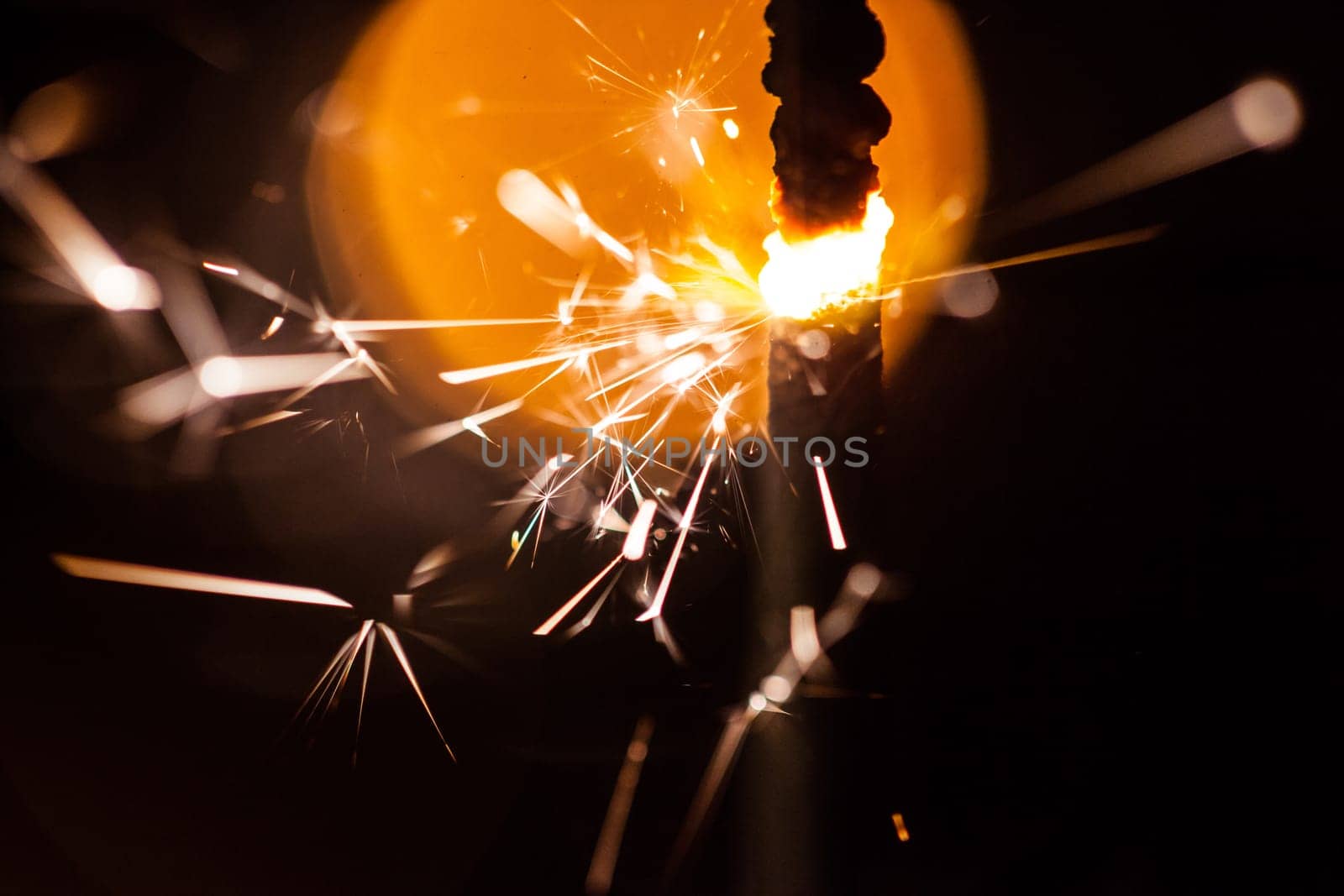 blazing fire candle fireworks in the dark