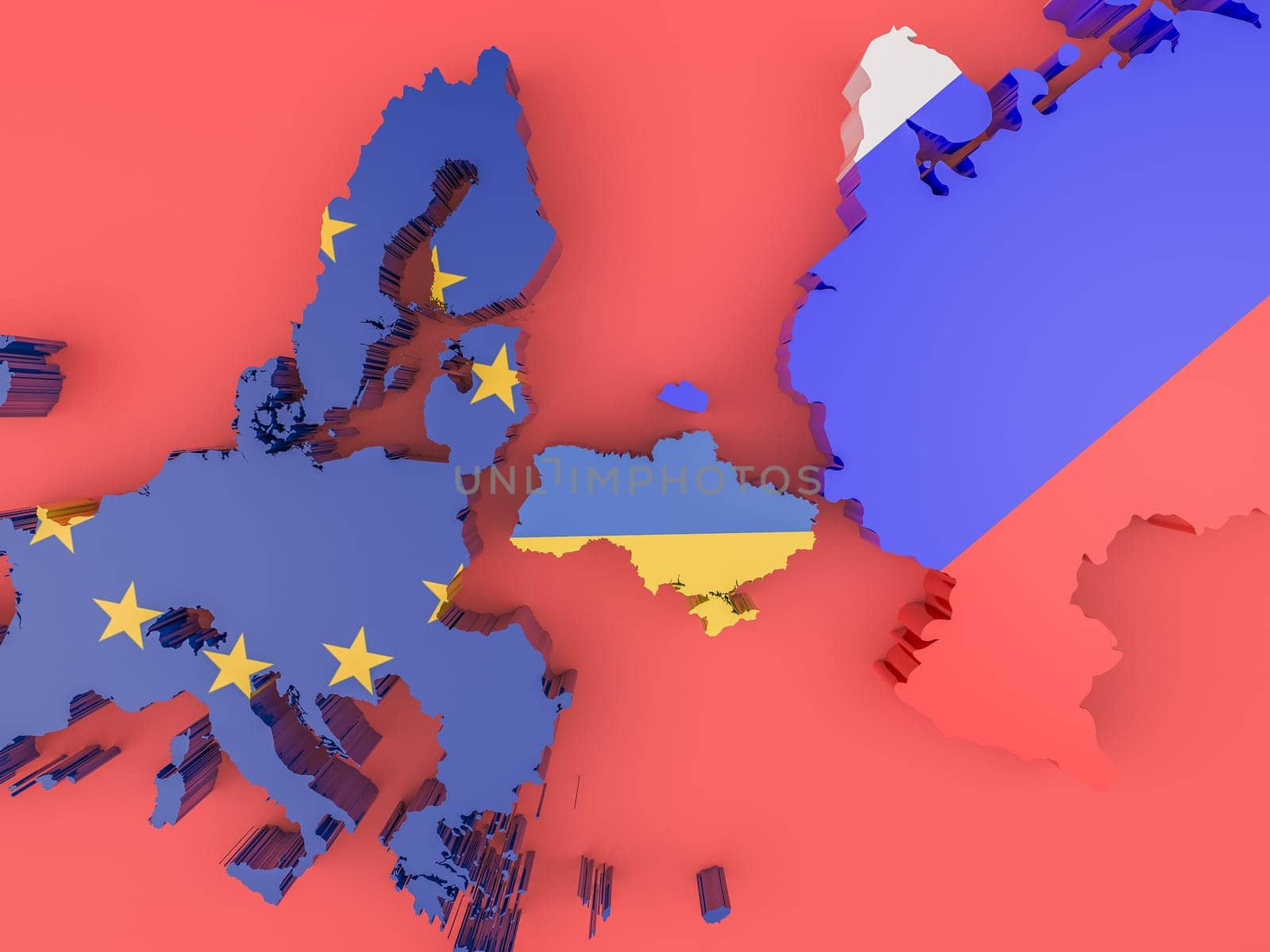 Illustration of the tensions between Ukraine Russia and the European Union