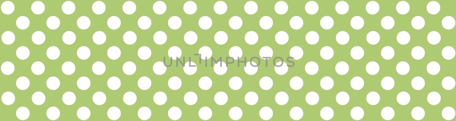 Green seamless polka dot background with white dots