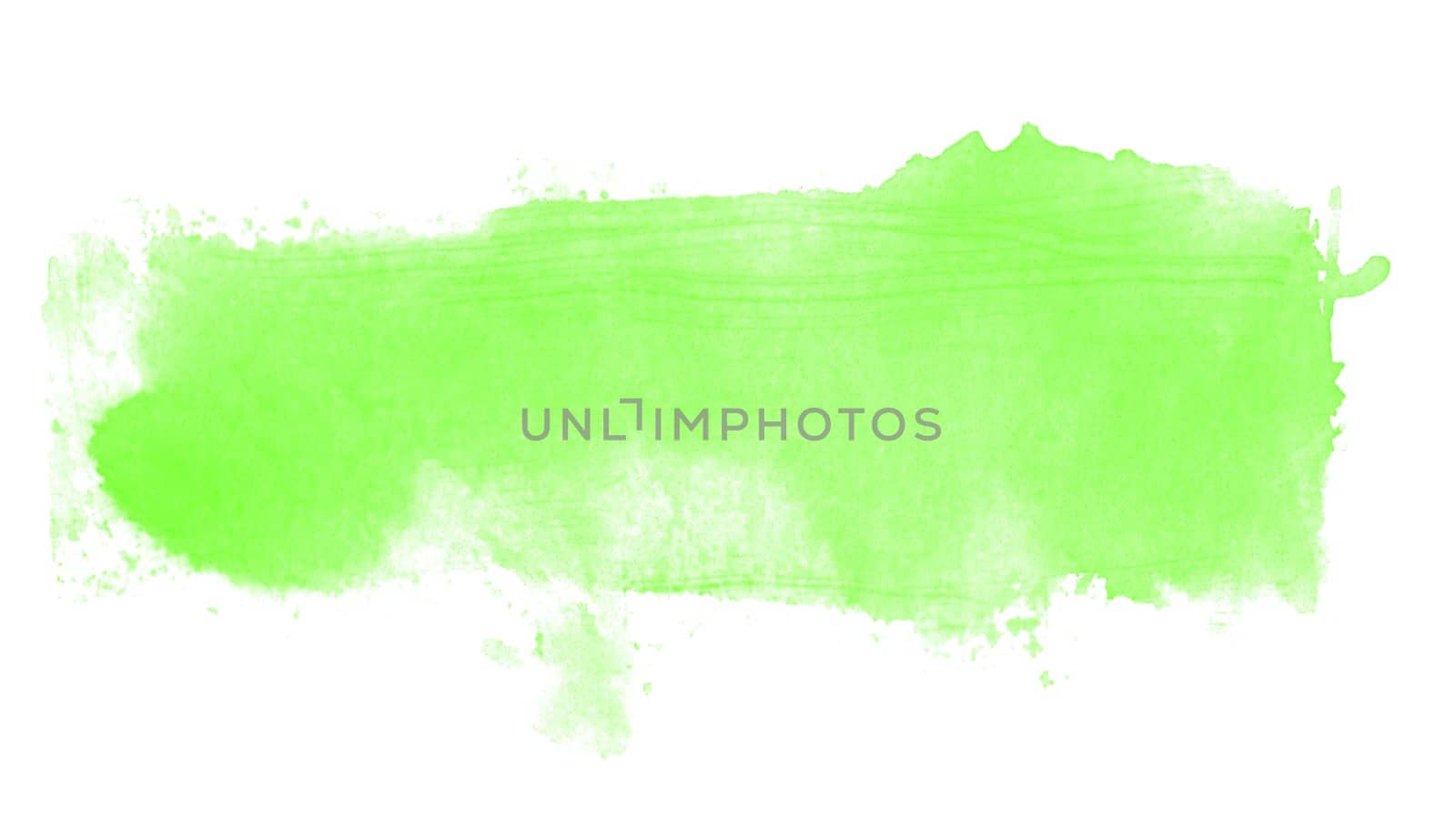 Green watercolor background made with brush - Decorative element