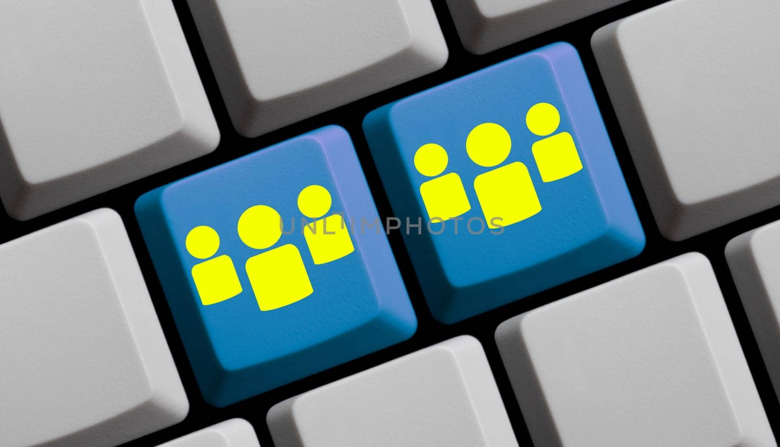 Keyboard with group of employees, community or members
