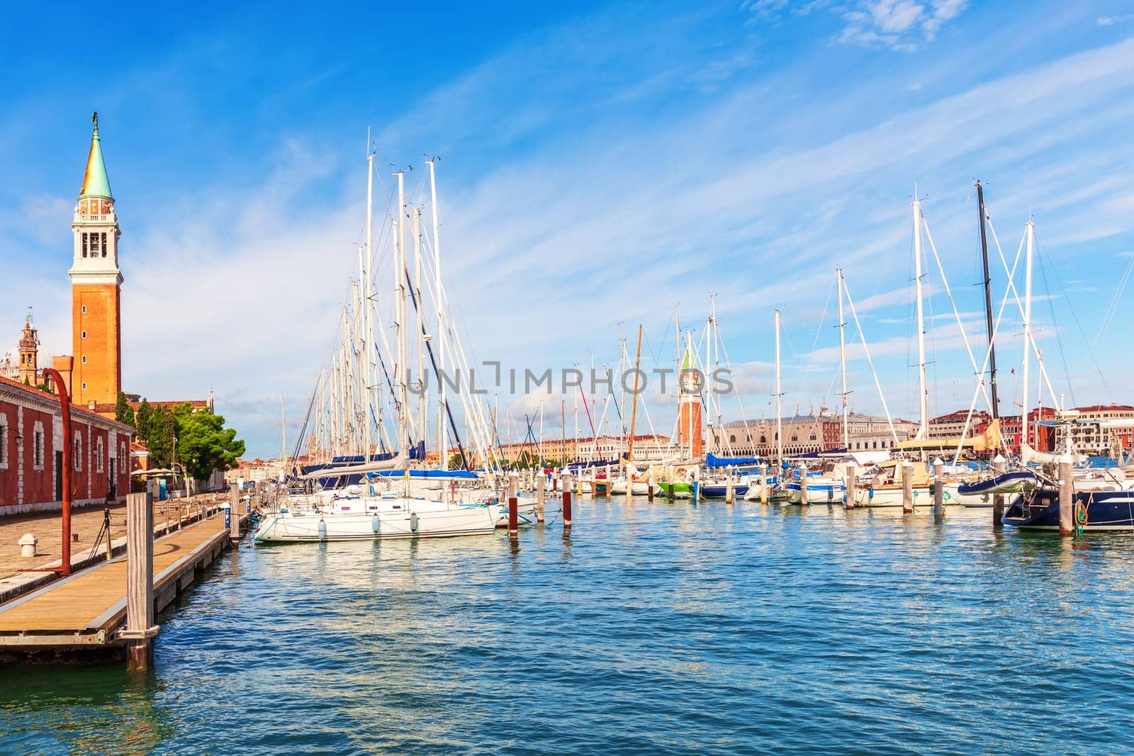 Seacoast of Venice, sunny day panorama of the Adriatic Sea, Italy.