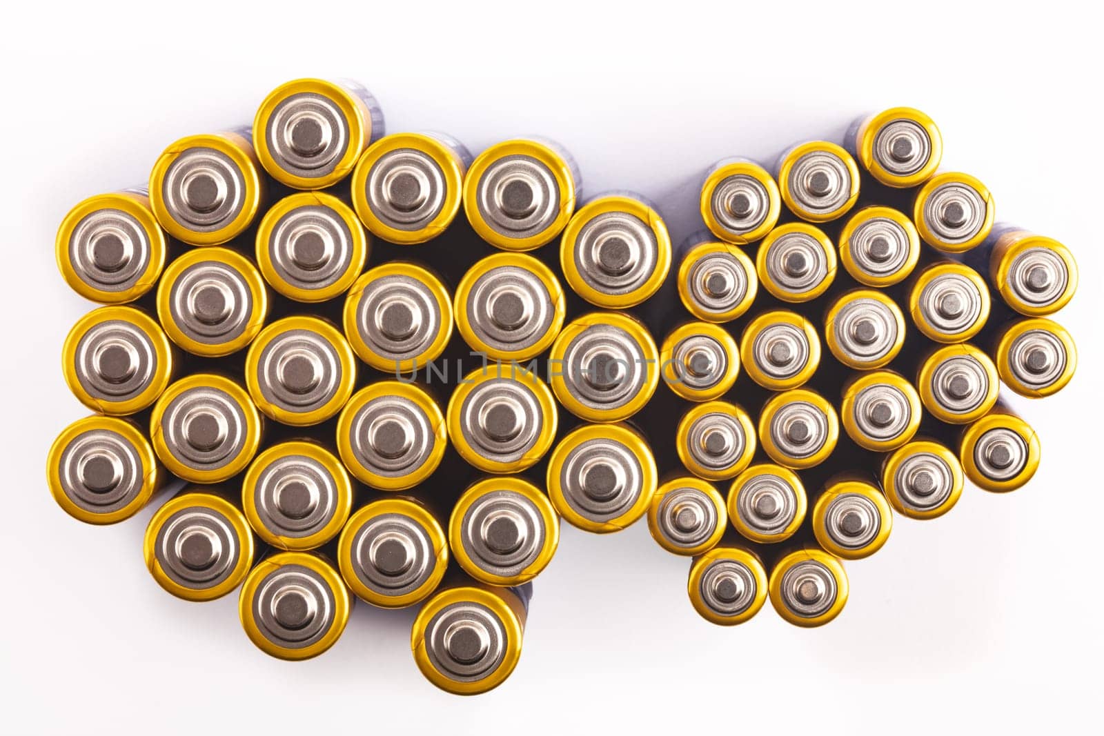 Group of Batteries isolated over white background