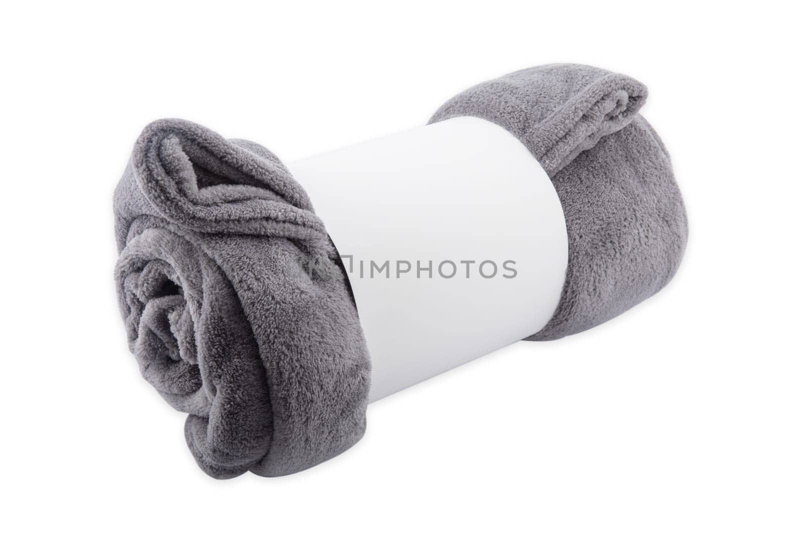 Rolled blacket isolated over white background