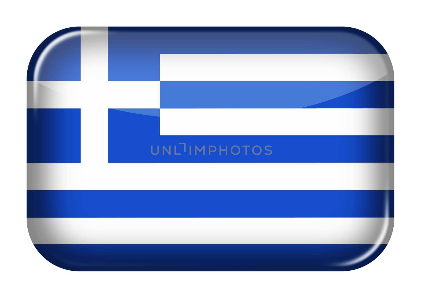 A Greece web icon rectangle button with clipping path 3d illustration