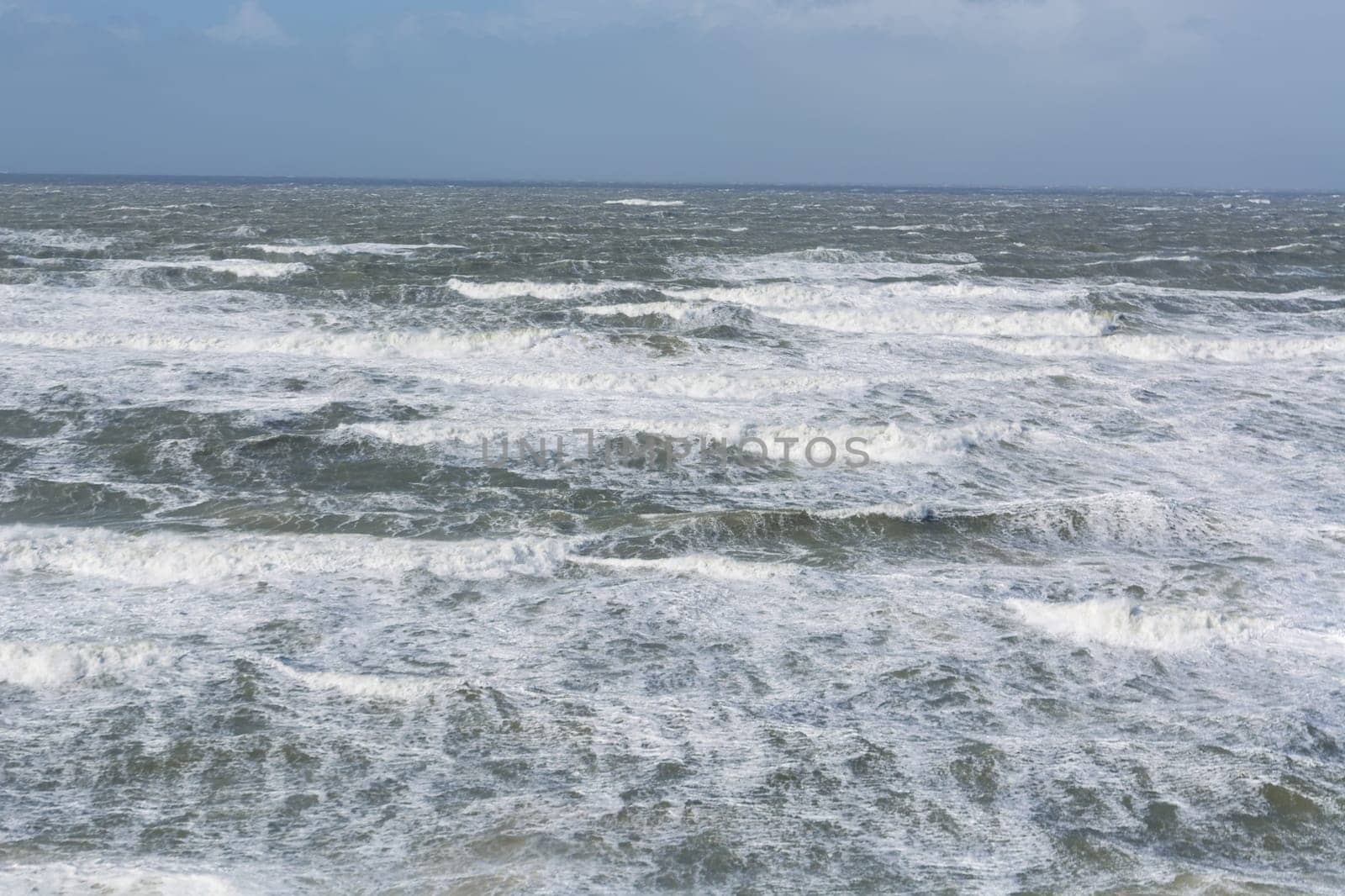 Coastal landscape of the island of Sylt after the storm surge