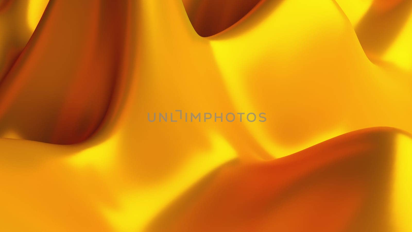 Dynamic bursts with 3d render with bright gradient and glow. Wavy textures on luxurious surface with golden highlights. Futuristic sea at dazzling blurred sunset.