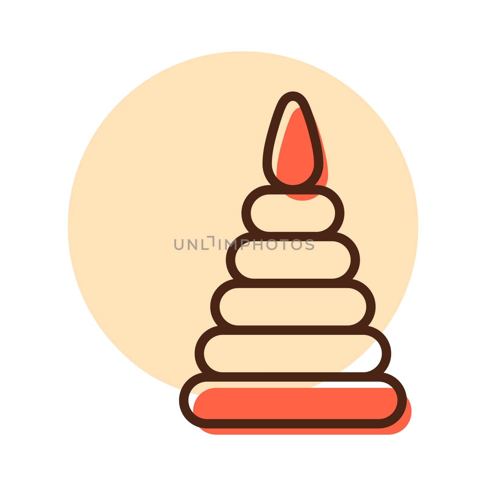 Pyramid toy vector isolated icon. Graph symbol for children and newborn babies web site and apps design, logo, app, UI