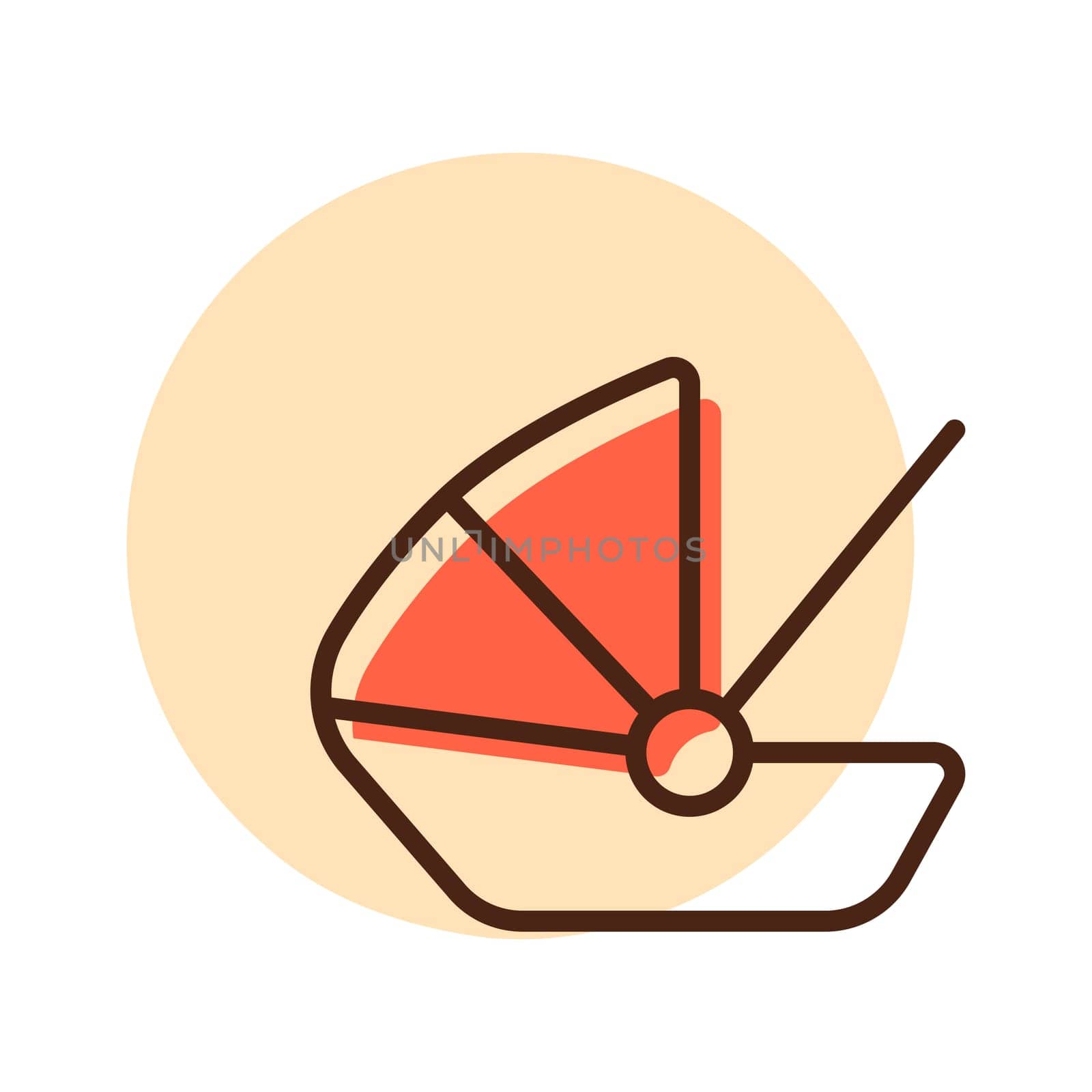 Carrycot baby vector isolated icon. Graph symbol for children and newborn babies web site and apps design, logo, app, UI