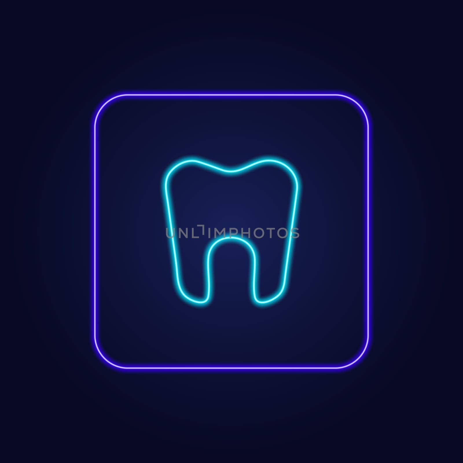 Beautiful stylish colorful neon tooth icon - Vector illustration