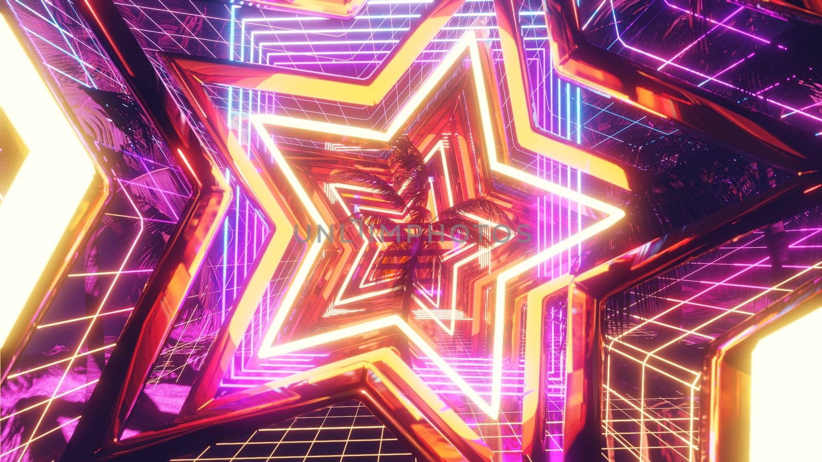 3D illustration Background for advertising and wallpaper in retro and sci fi cyberpunk scene. 3D rendering in decorative concept.