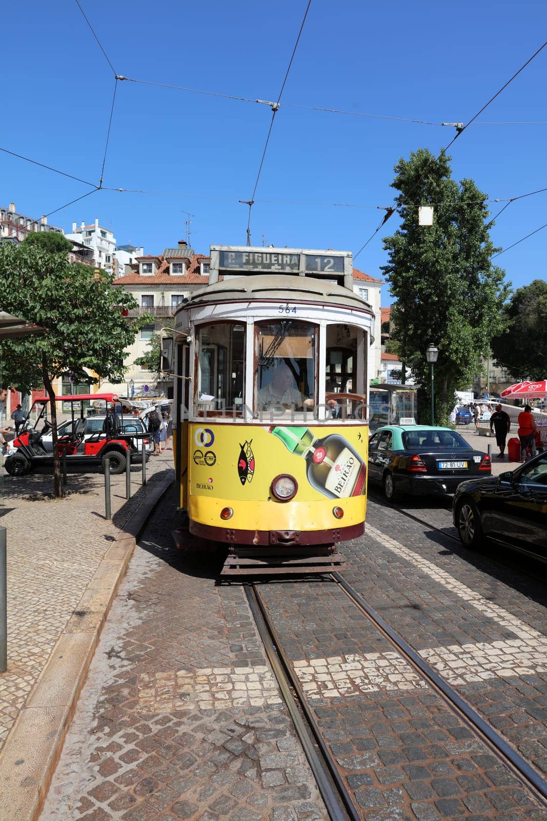 Tram on line 12 in Lisbon. Portugal