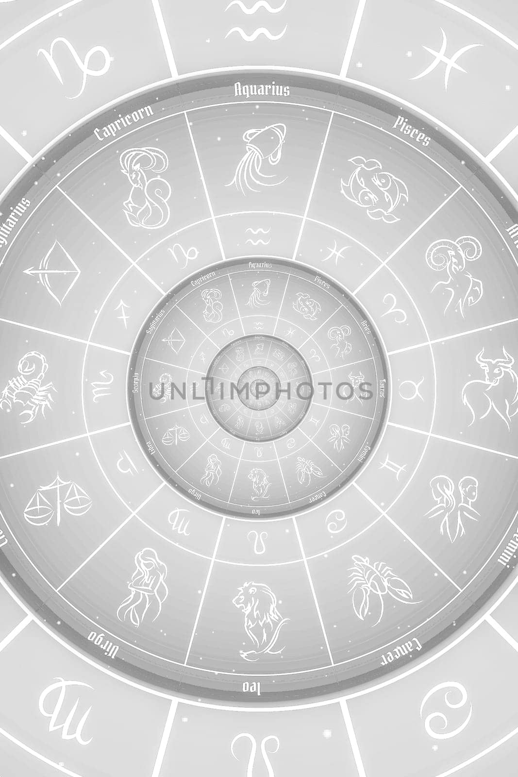 Astrology and alchemy sign background illustration - white