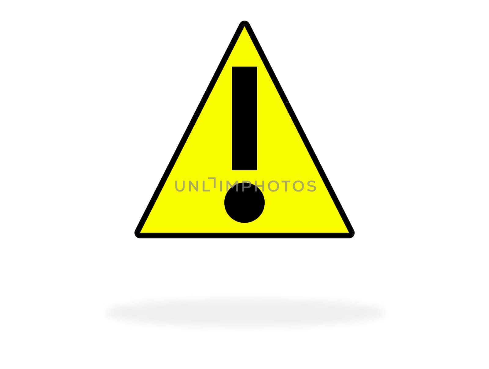 Yellow warning sign with exclamation mark